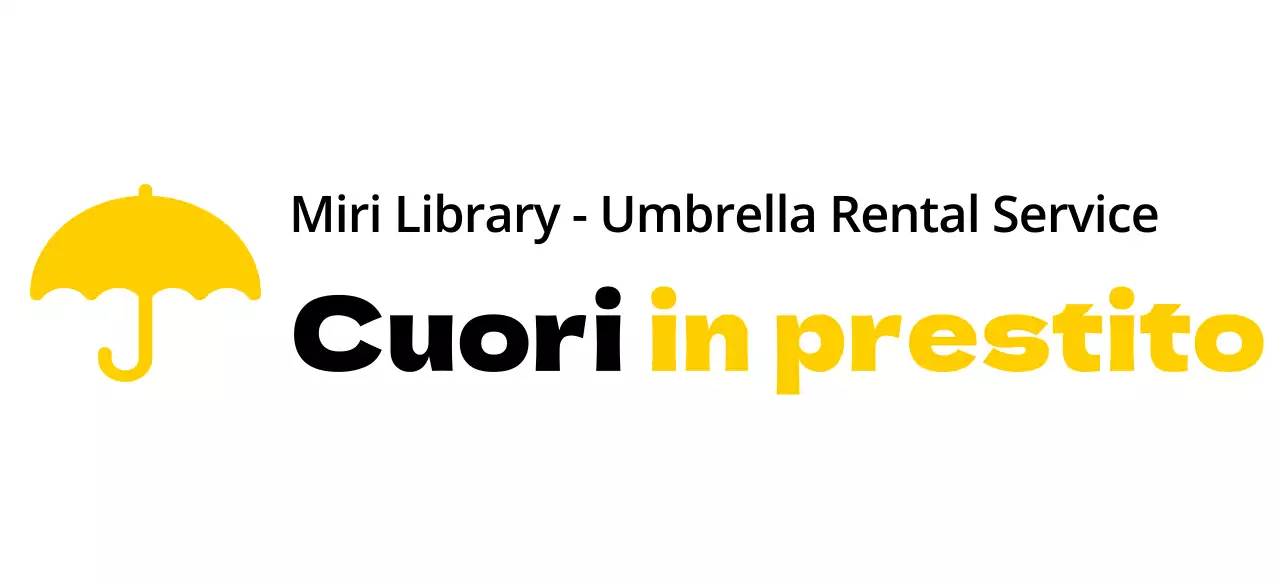 Design a colori del servizio di noleggio con icona dell'ombrello