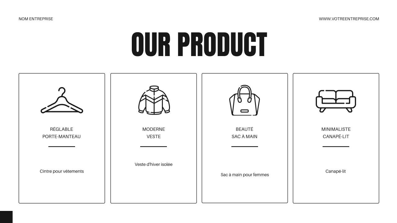 Stratégie commerciale minimale en noir et blanc