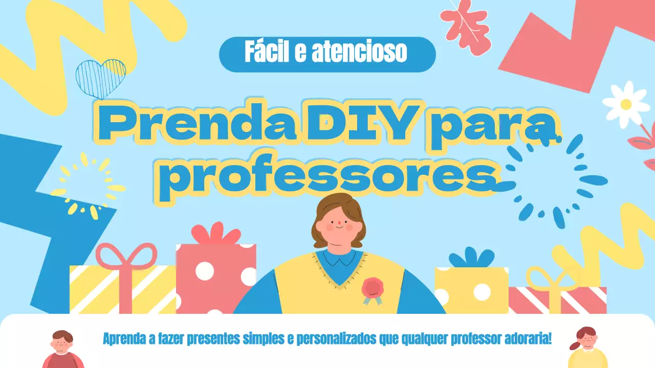 Presente DIY moderno azul para professor Vídeo tutorial