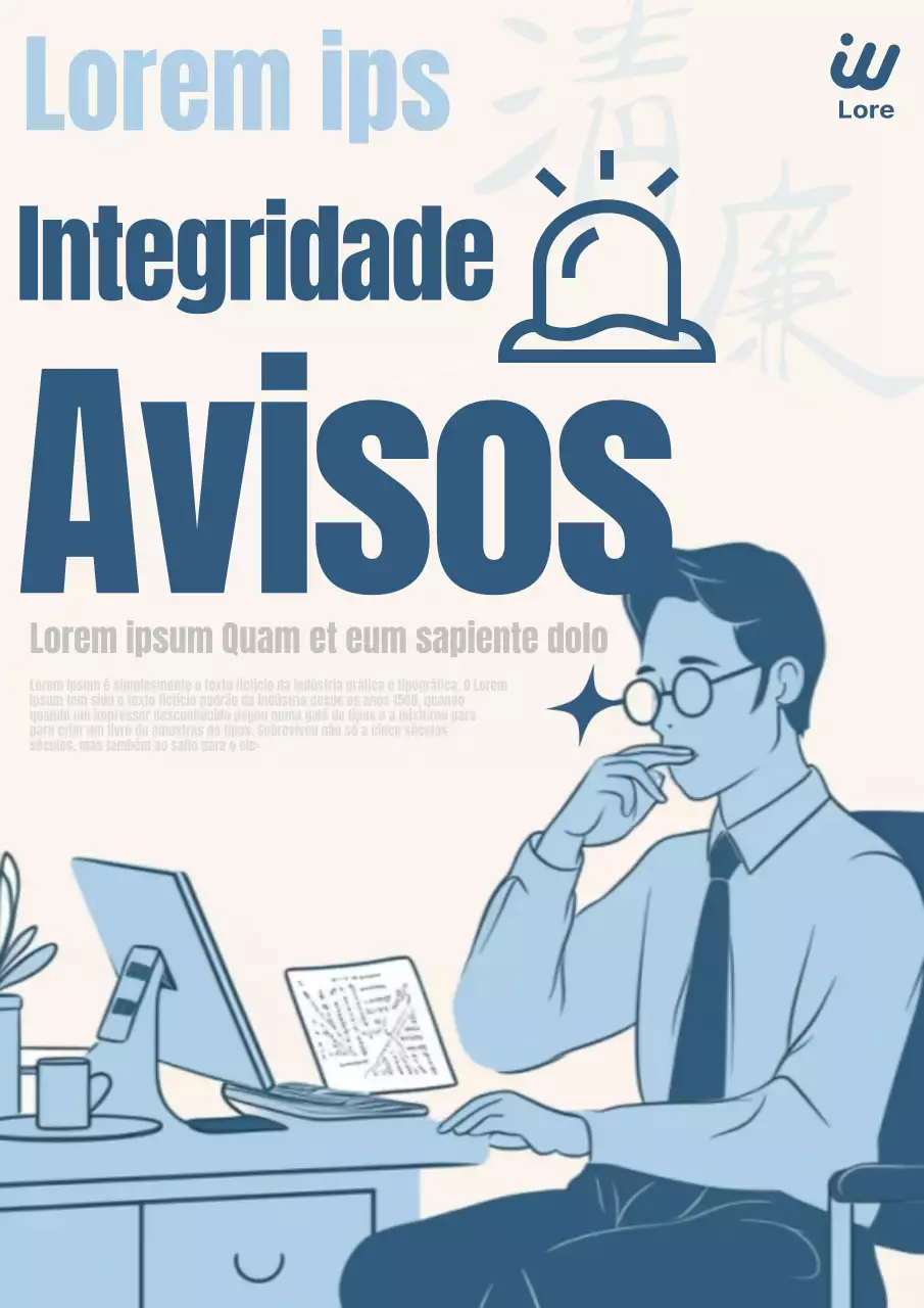 Campanha de integridade pop art em azul e azul claro