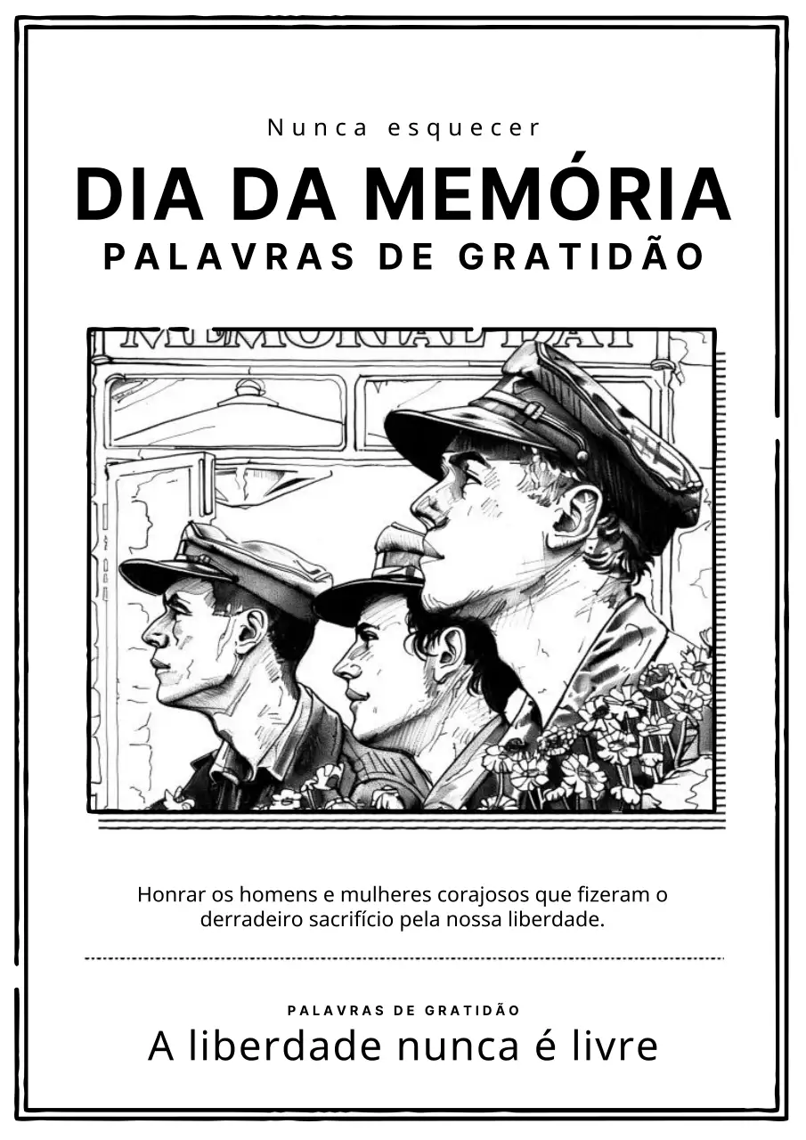Promover um Memorial Day vintage em branco e preto