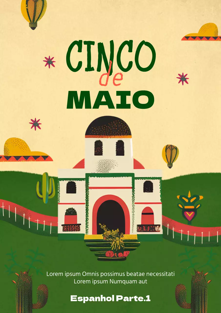 Cartaz vintage de conceito mexicano giro em verde