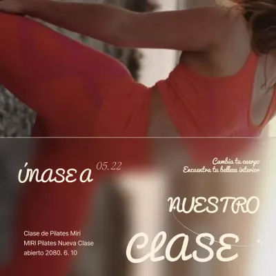 Promover Pilates en tendencia con naranja y marrón