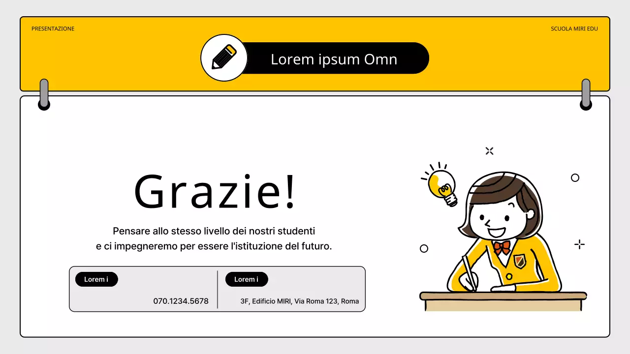 Un semplice prospetto scolastico giallo e nero per la scrittura del saggio