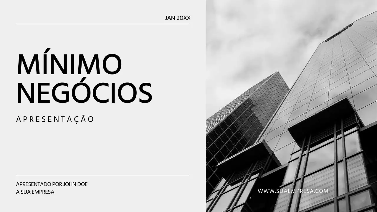 Perfil comercial minimalista a preto e branco