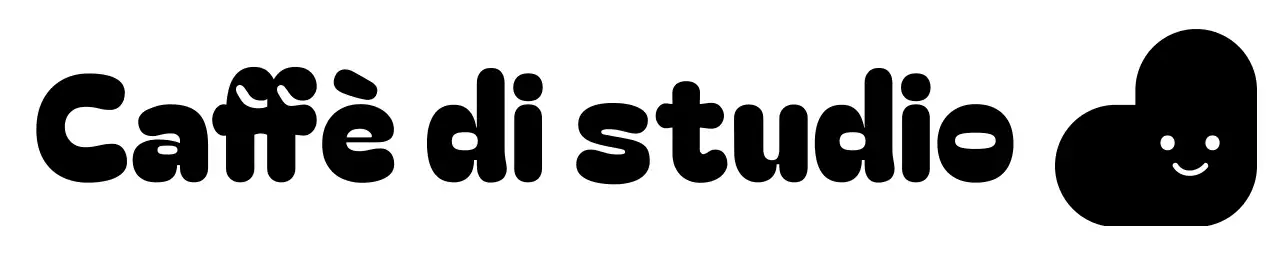 Logo della sala lettura del caffè studio in un carattere tipografico arrotondato