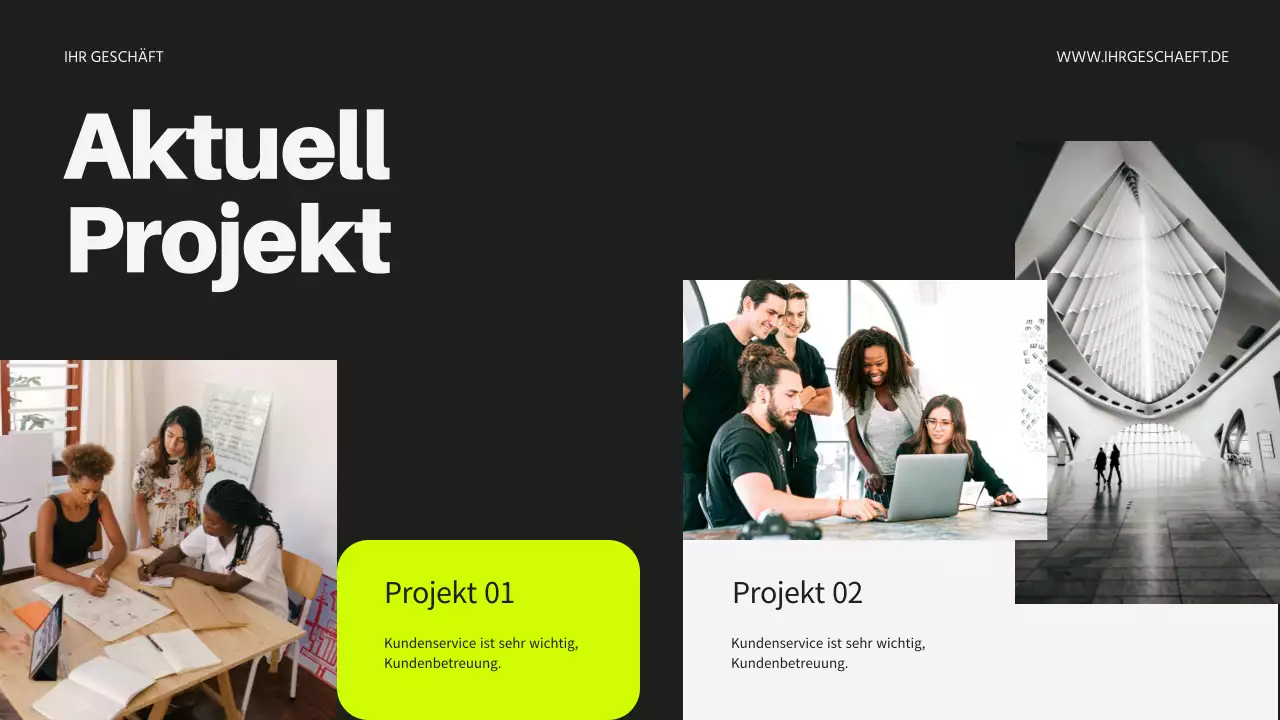 Neon und Schwarz Modern Business Einführung