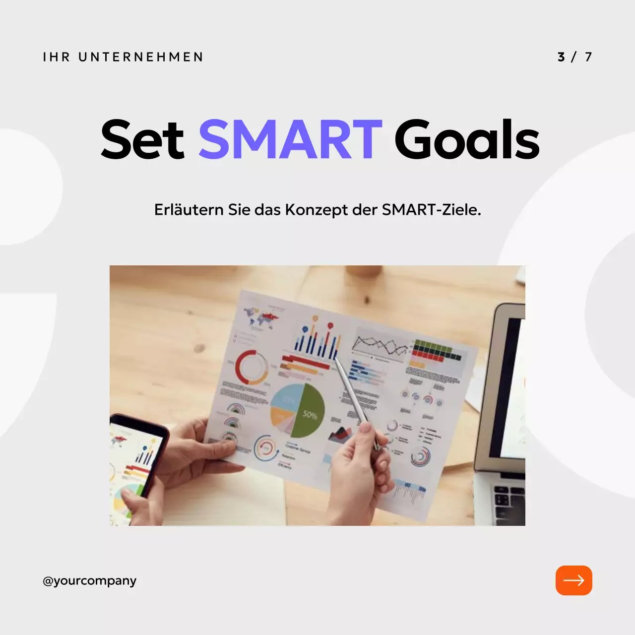 Schwarz Orange und Lila Einfache Geschäftsplanungsstrategie