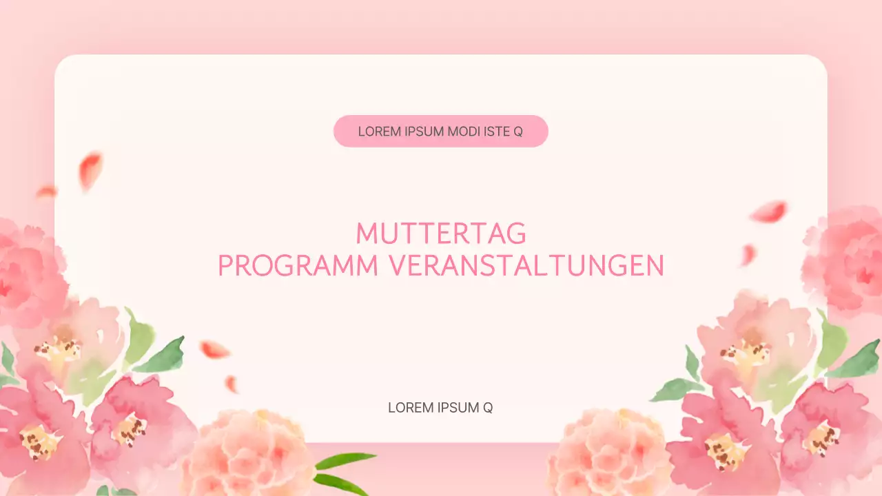Ein einfaches Muttertagsprogramm in rosa und brauner Eventpräsentation