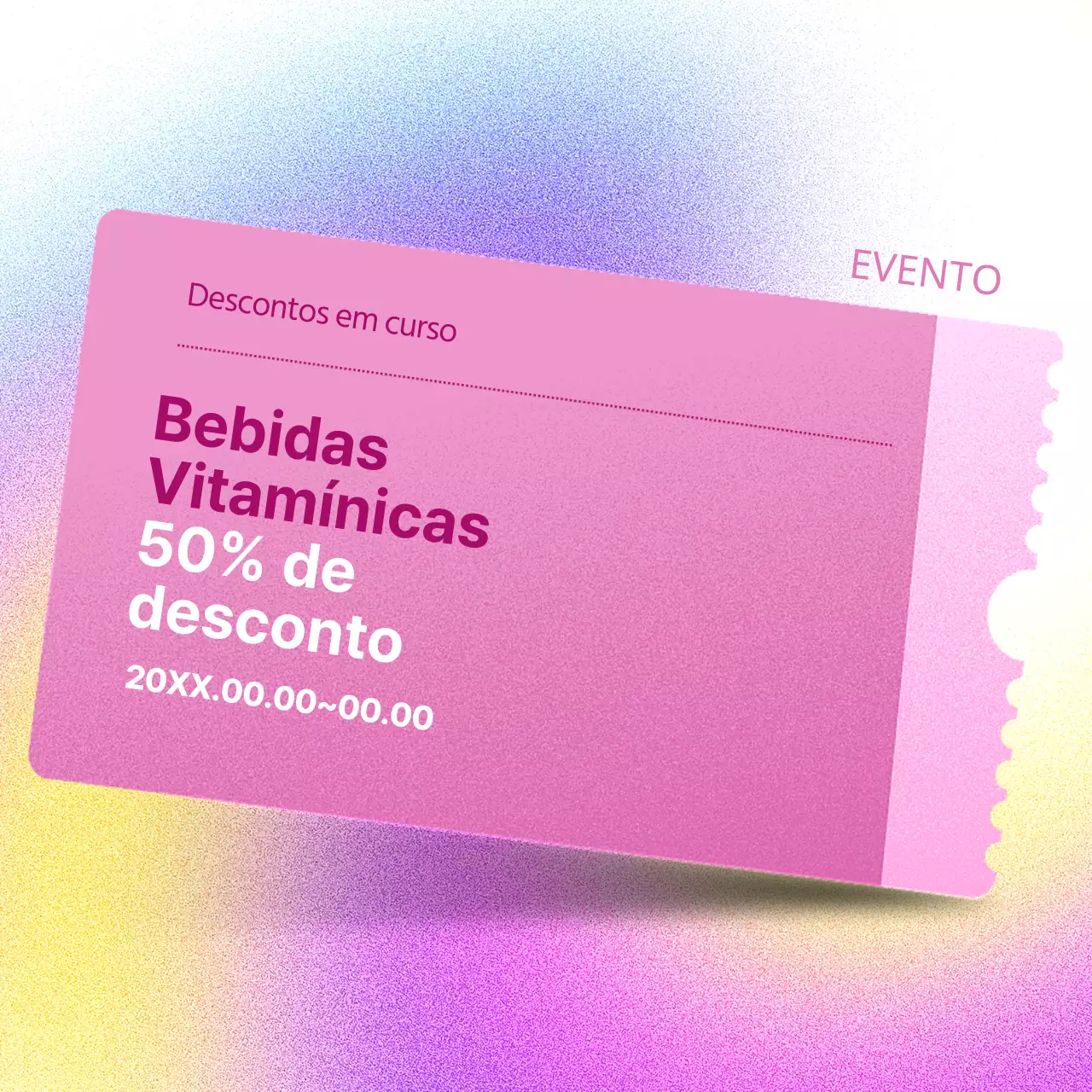 Promover um evento de cupões de saldos rosa kitsch num centro comercial