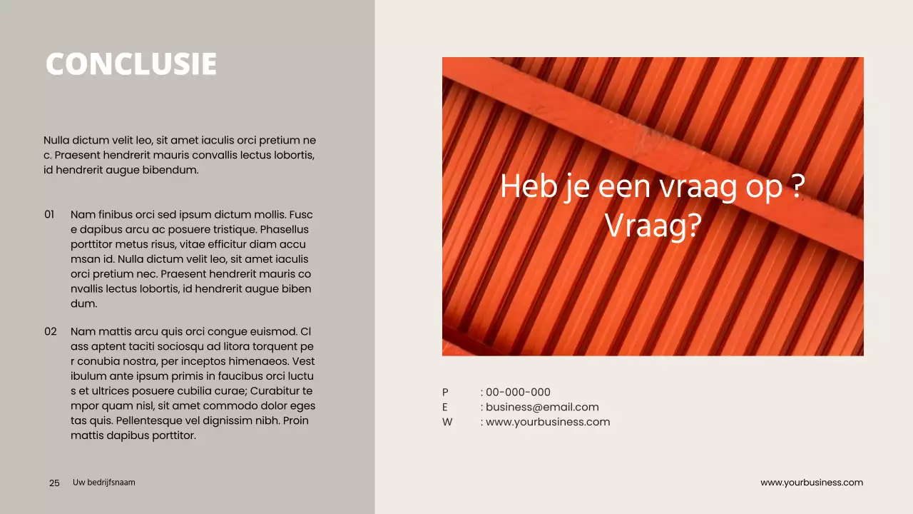 Grijs Oranje Minimaal Schoon Project Pitch Deck Voorstel