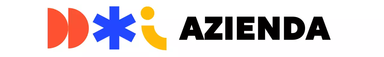 Un logo istituzionale colorato con una varietà di forme