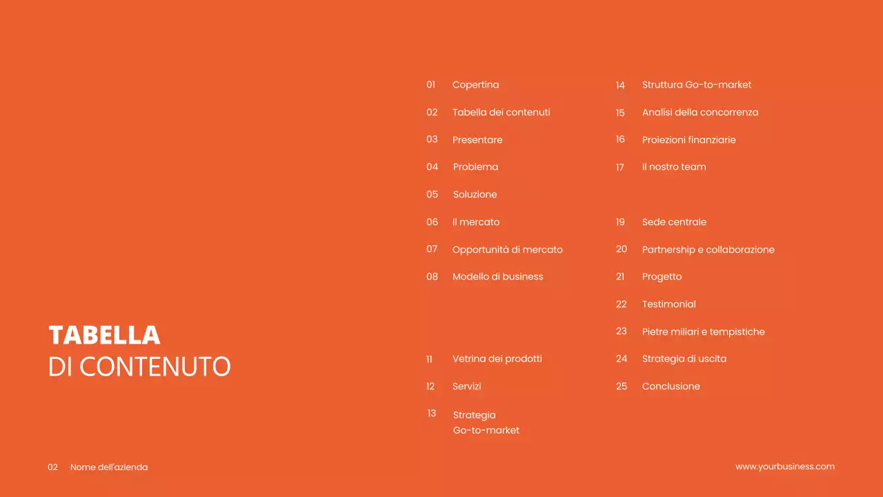 Grigio Arancione Minimal Clean Progetto Pitch Deck Proposta