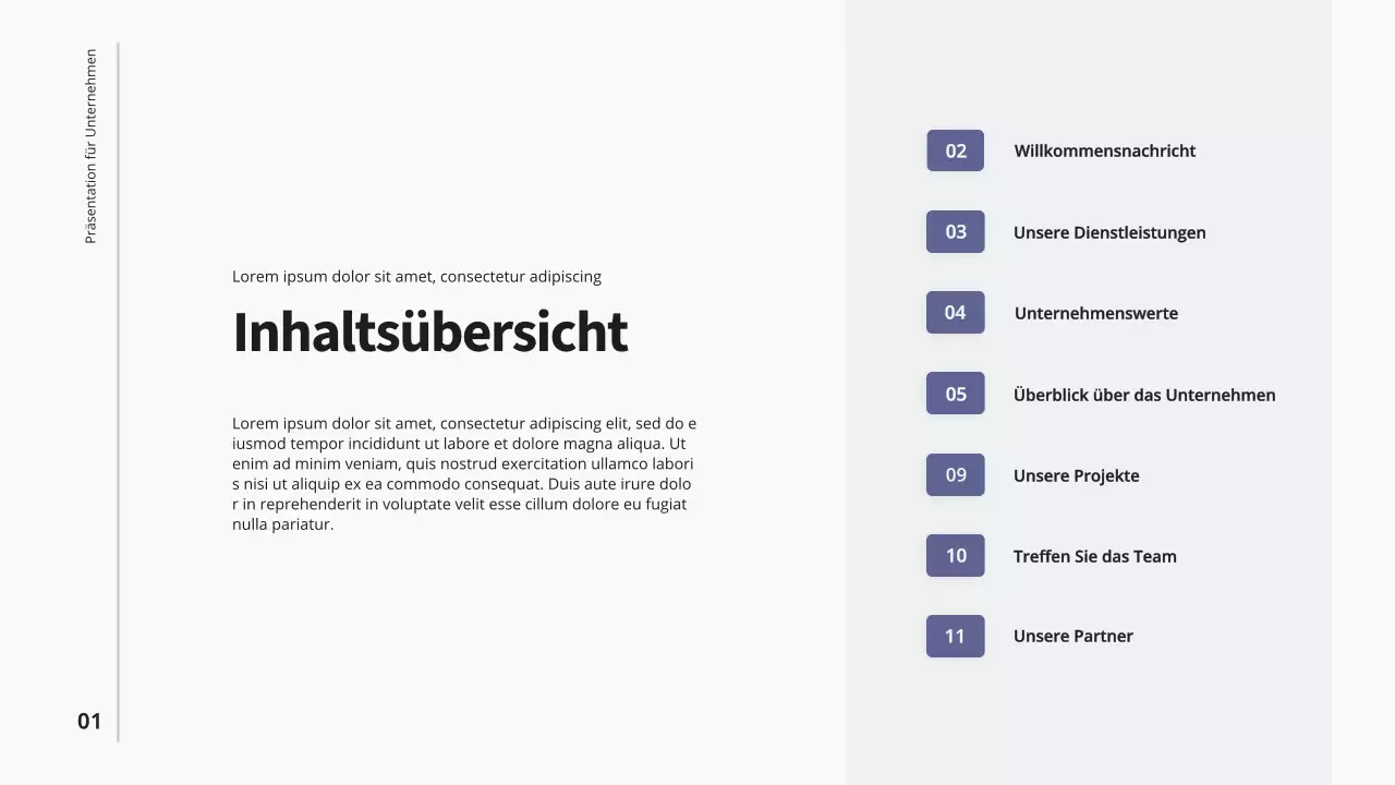 Purple Blue Modern Business Einführung des Unternehmens