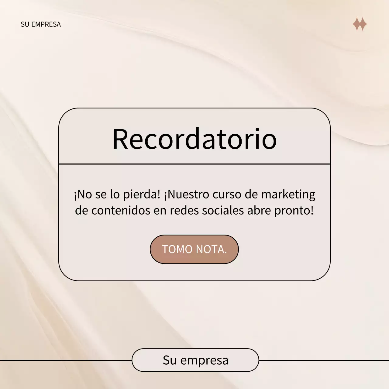 Publicidad moderna de marketing de contenidos en negro y beige