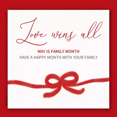 Red Elegant Family Announcement Social Media Post