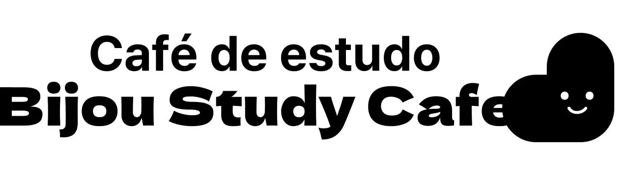 Logótipo de sala de leitura de café de estudo num tipo de letra arredondado