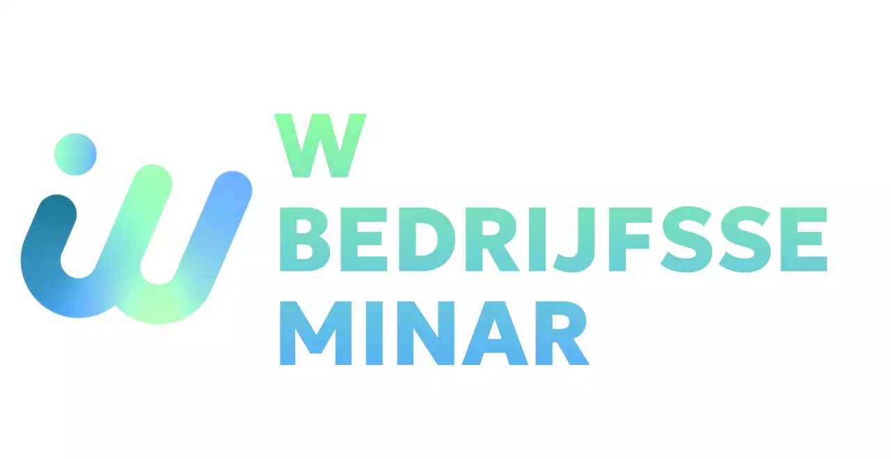 Kleurrijk bedrijfsseminar met gradiëntlogo