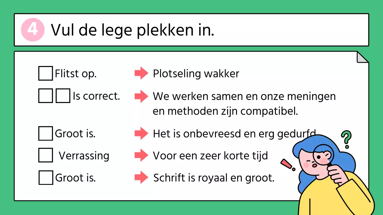 Schattige roze leermiddelen voor taalonderwijs