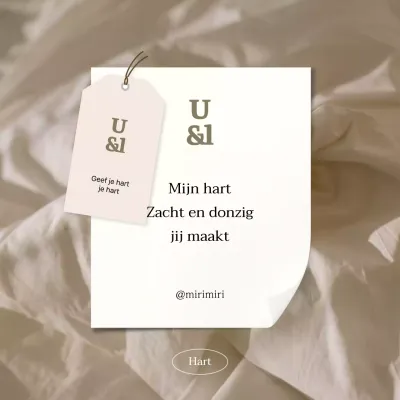 Eenvoudig sentimenteel briefje in beige en bruin om biechten te bevorderen