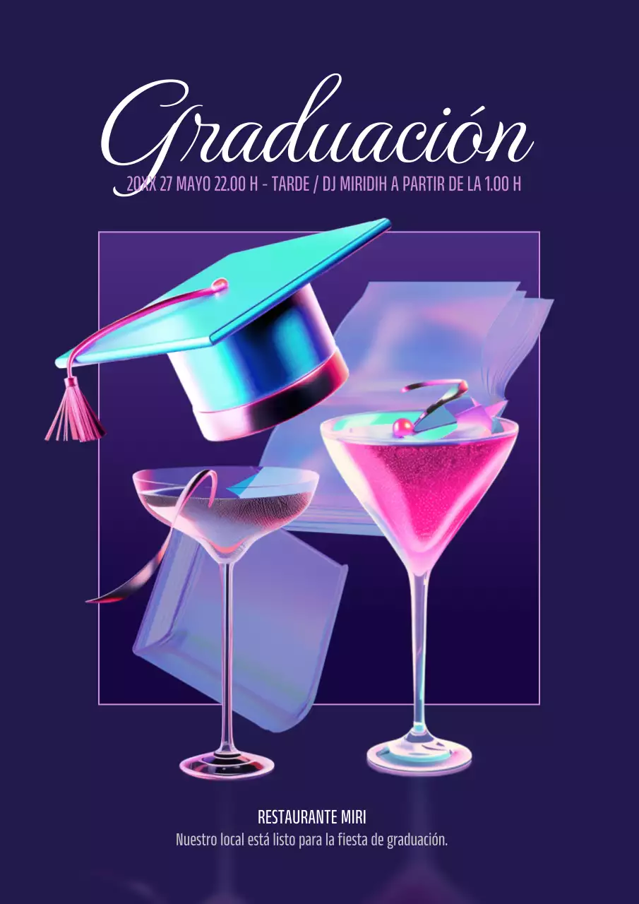 Promueva una lujosa fiesta de graduación en morado y blanco