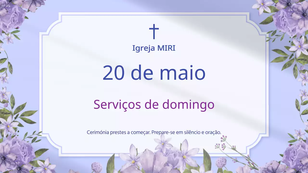 Anúncio simples do serviço religioso de Borah e Lavender