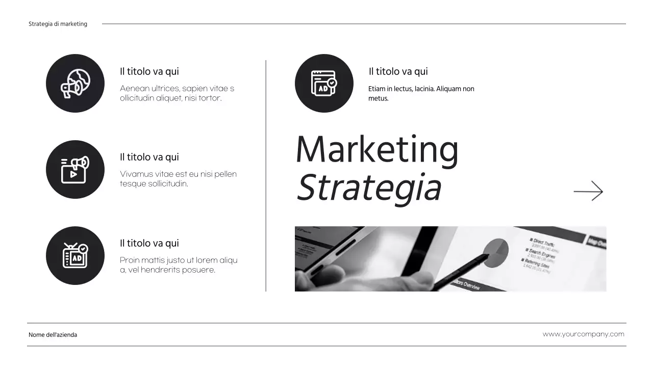 Nero bianco minimalista Business Chi siamo