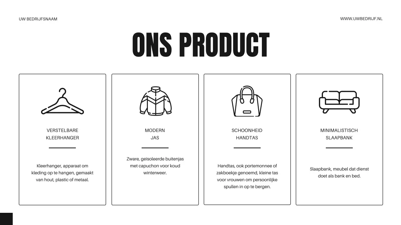 Zwart-wit minimale bedrijfsstrategie