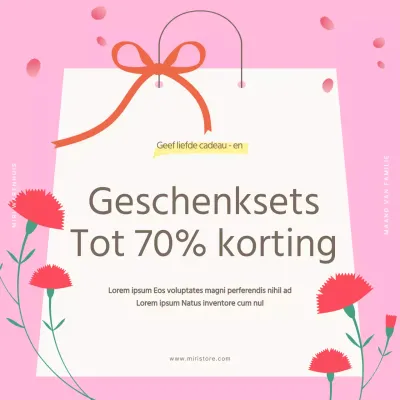 Promoot een eenvoudig roze Maand van het gezin-cadeauset
