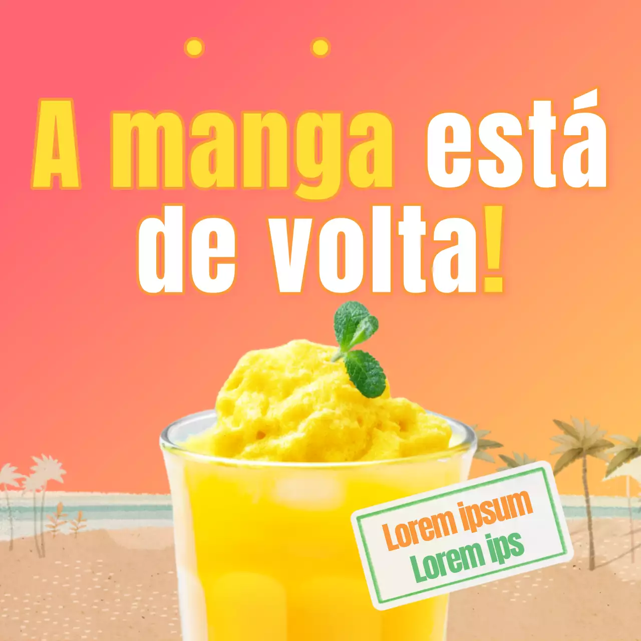 Anúncio de menu sazonal natural em cor de laranja