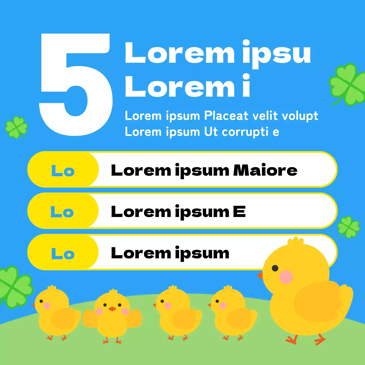 Pubblicizzare un evento per la Giornata dei bambini in giallo e verde