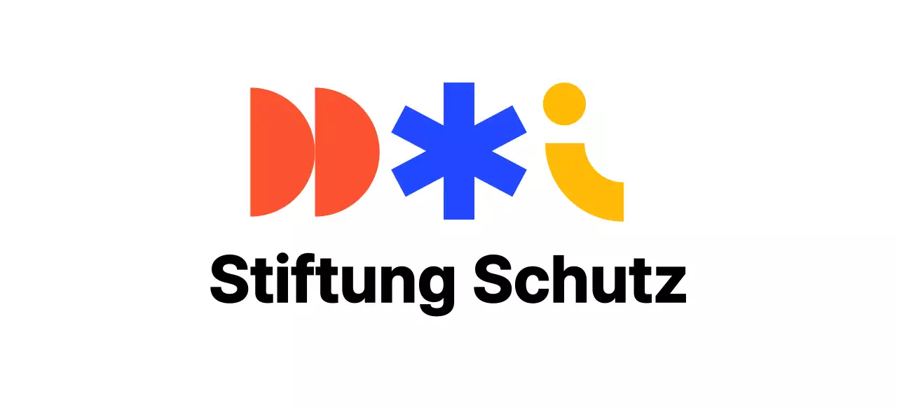 Ein farbenfrohes institutionelles Logo mit einer Vielzahl von Formen