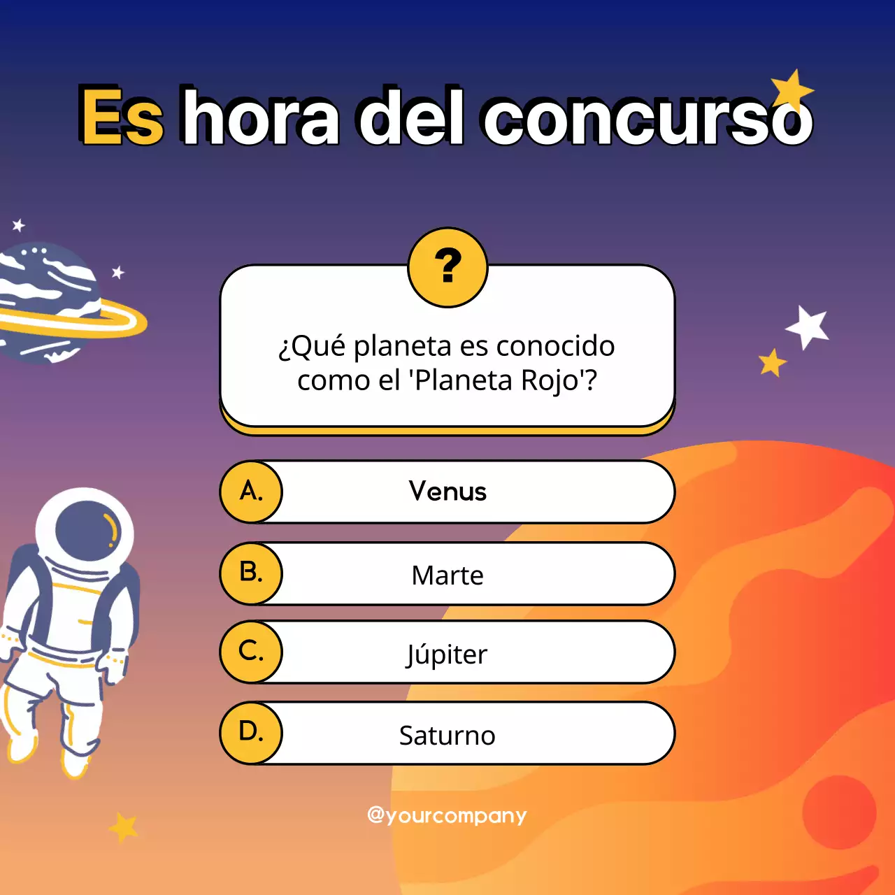 Azul Marino Animación Planeta Trivia Quiz Publicidad