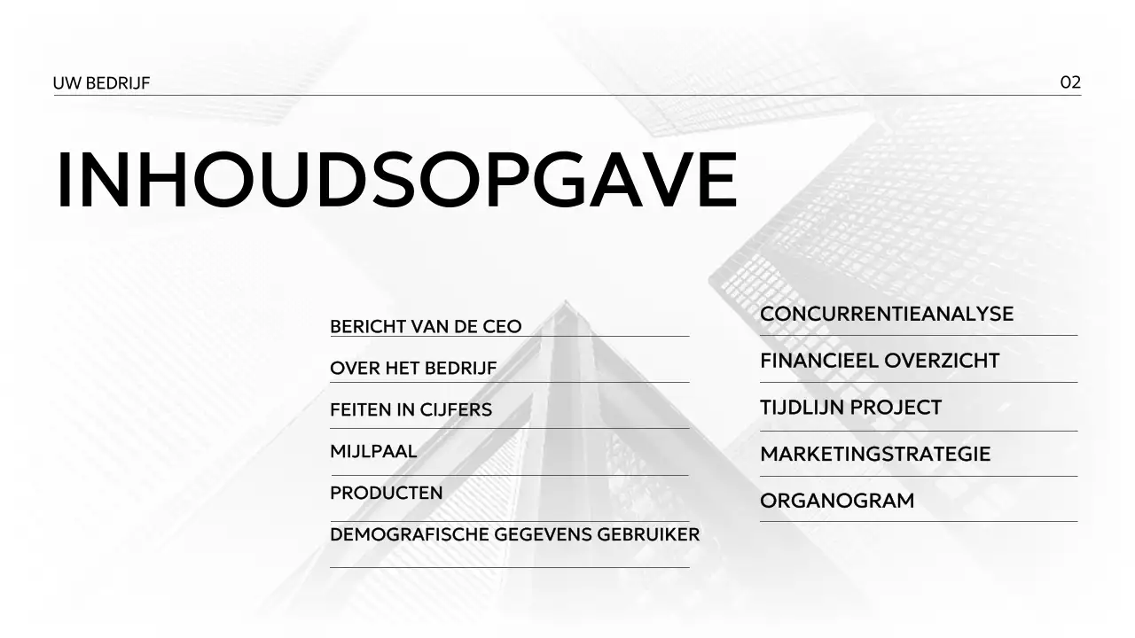 Minimalistisch zwart-wit bedrijfsprofiel