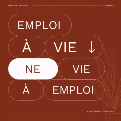 Brown Elegant Work-Life Balance Quotes Publicity