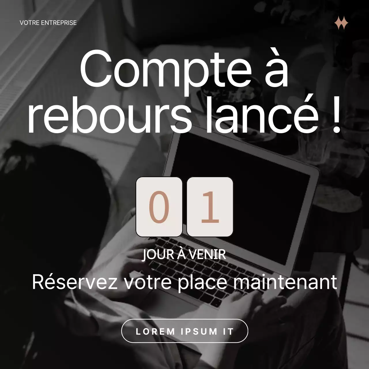 Publicité pour le marketing de contenu moderne noir et beige