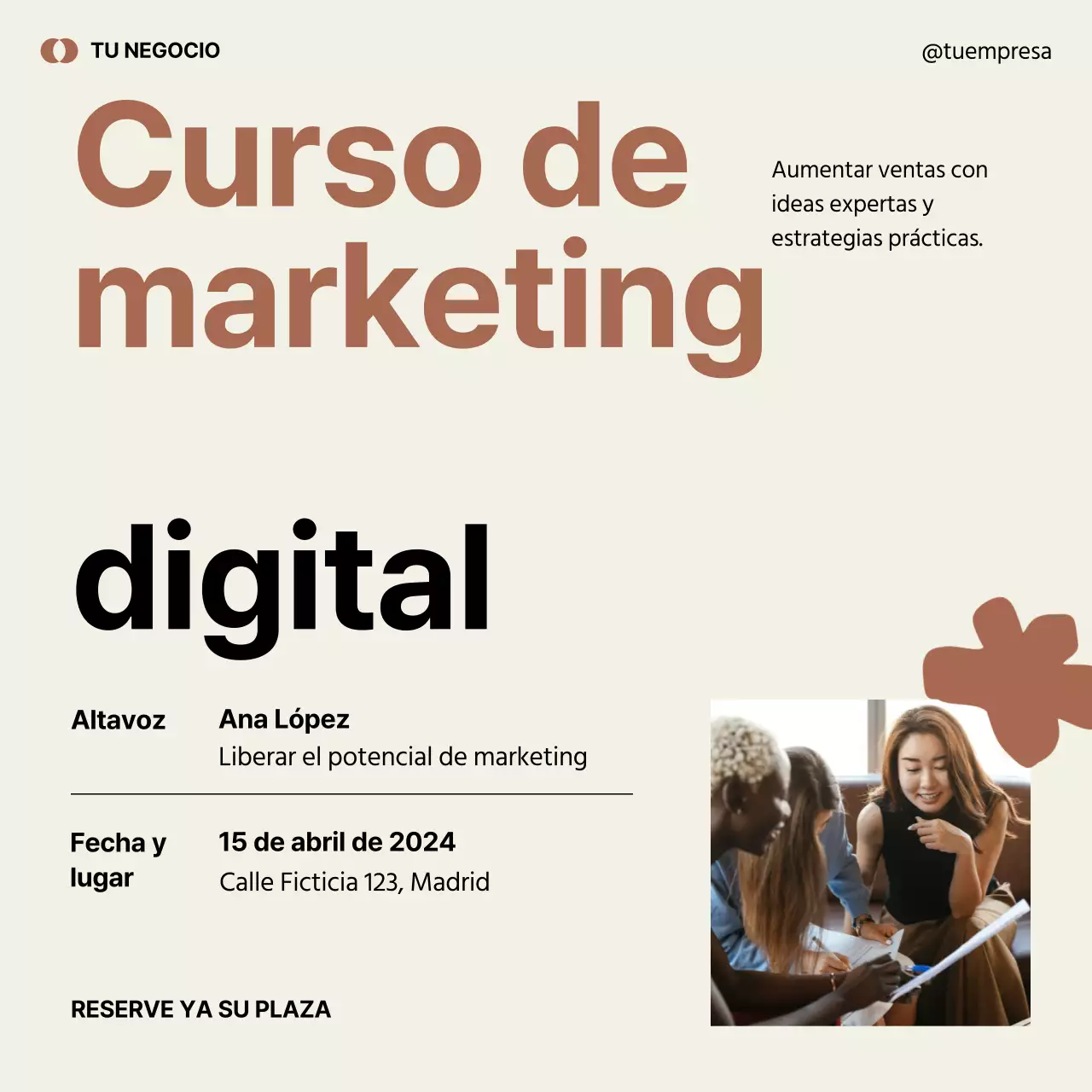 Publicidad de marketing minimalista en negro y verde