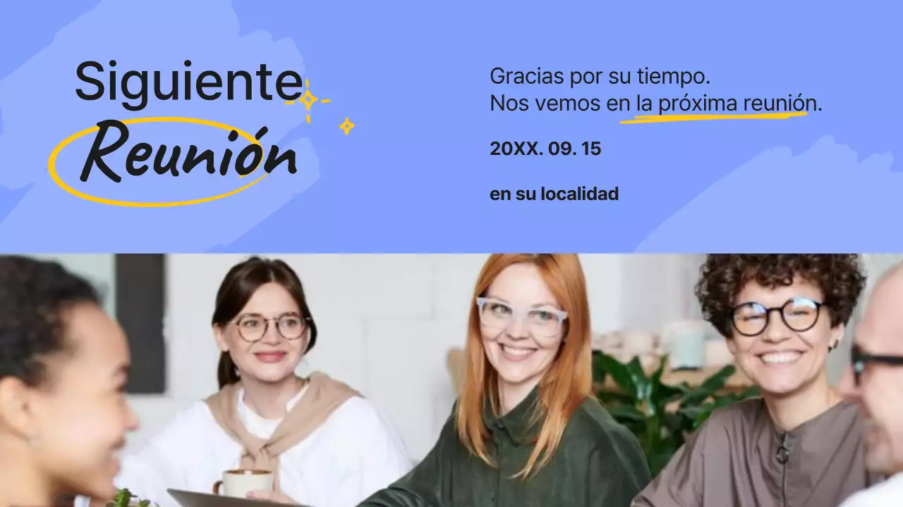 Informe de las notas de la reunión del equipo de marketing de las tendencias verde y amarilla