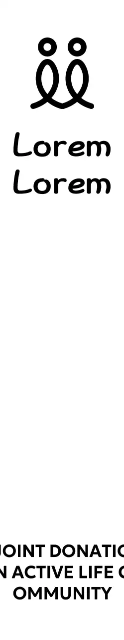 A typeface design with a logo depicting a person and a centered alignment