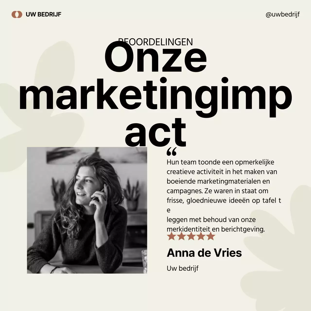 Minimalistische marketingreclame in zwart en groen