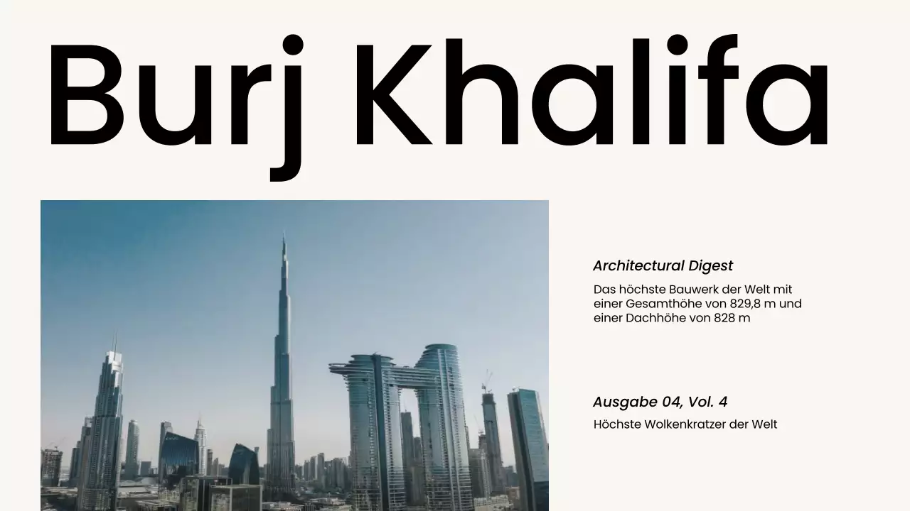 Minimalistischer Architekturbericht in Schwarz und Weiß