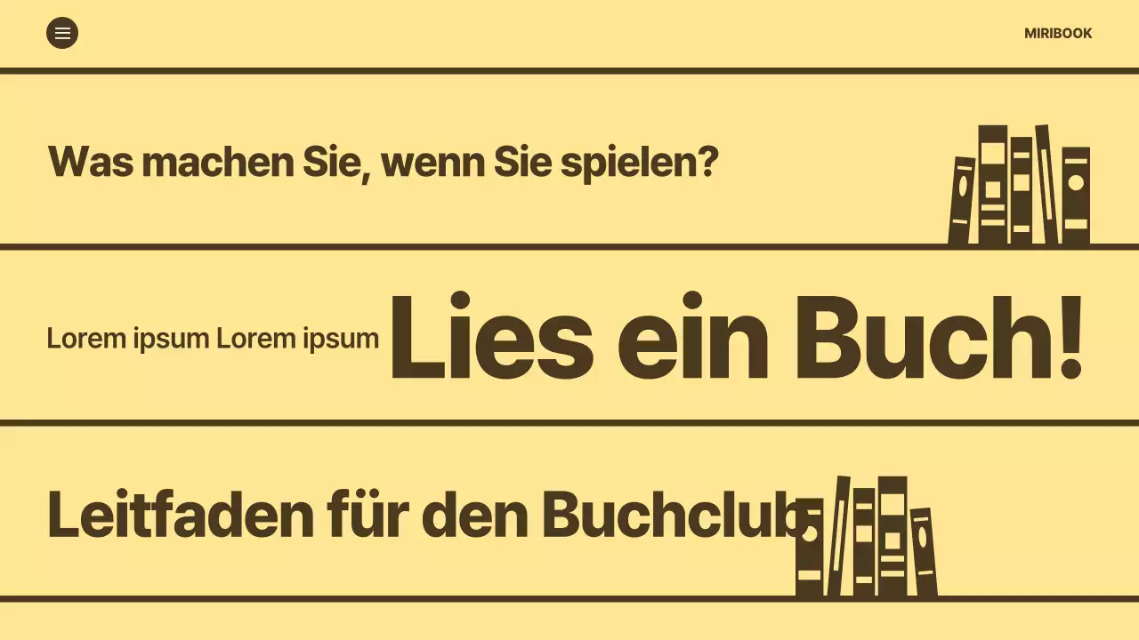 Förderung eines minimalistischen Anmeldeleitfadens für den Buchclub mit gelbem Hintergrund