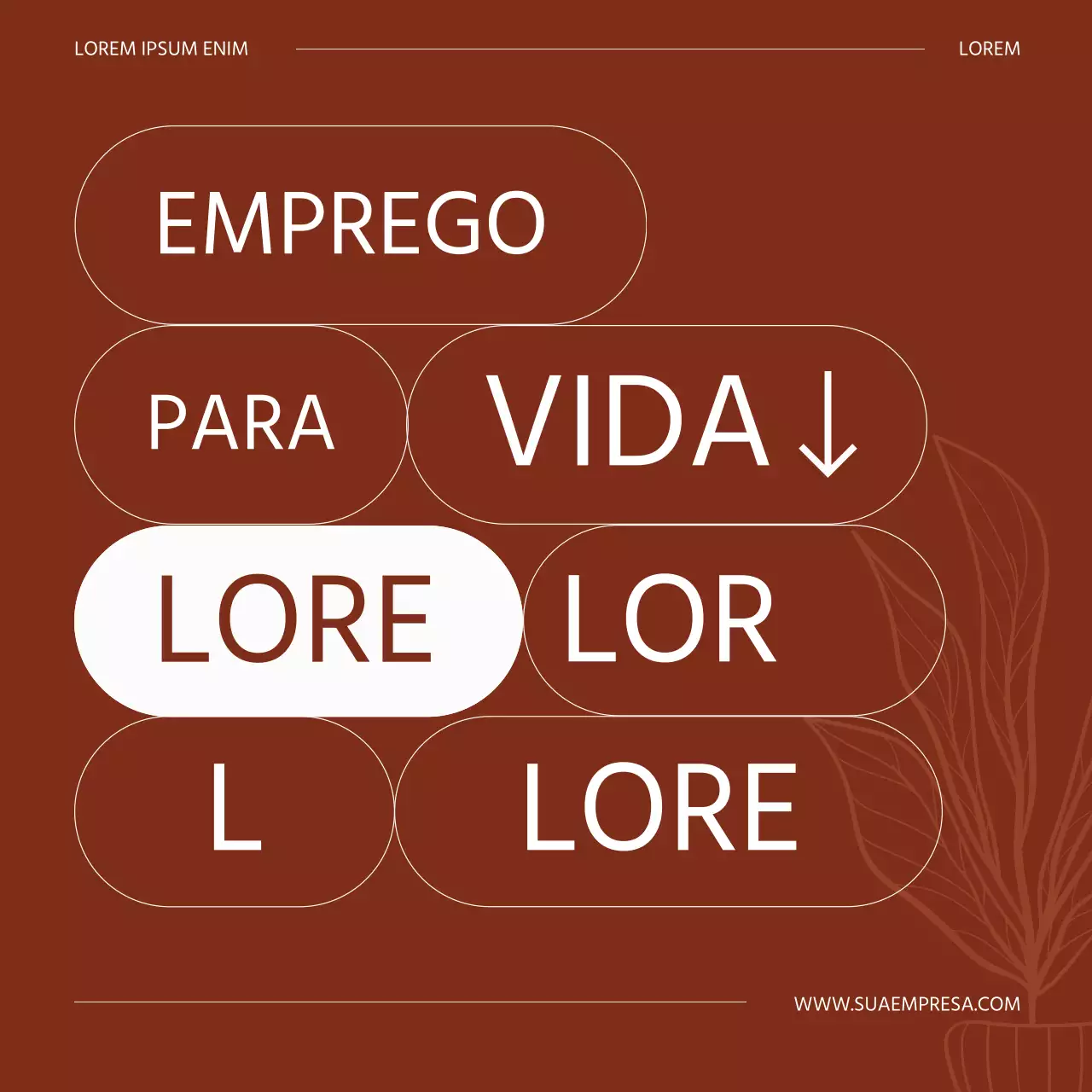 Castanho Elegante Equilíbrio Trabalho-Vida Citações Publicidade