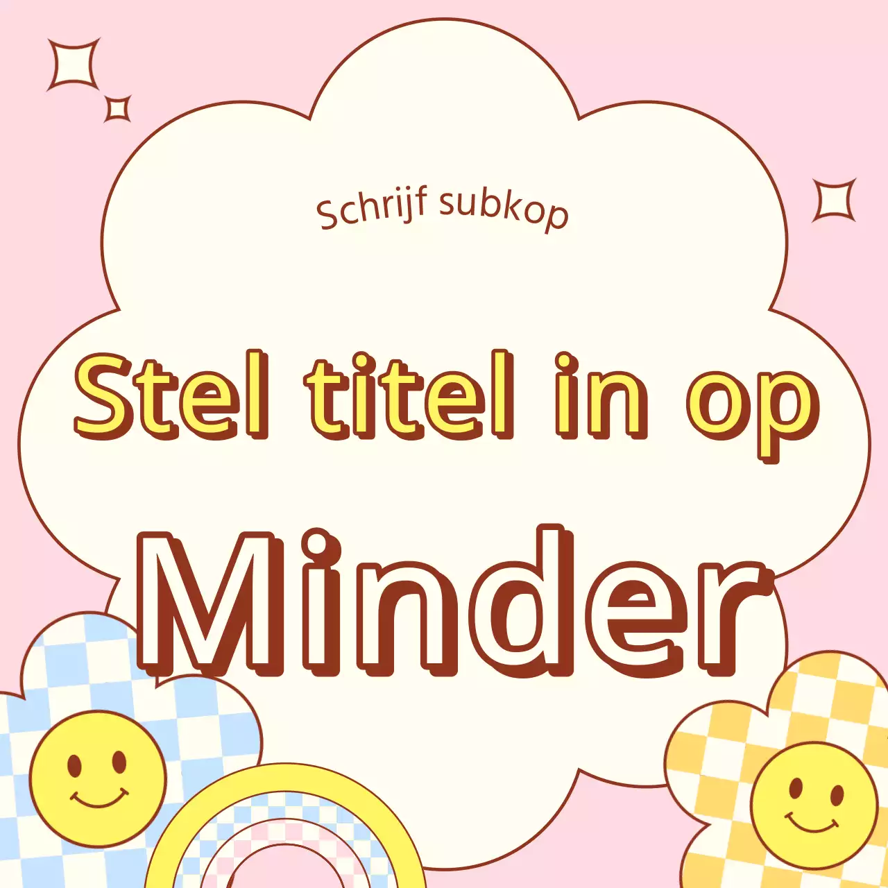 Kitscherige lenteaankondiging in geel en lichtblauw