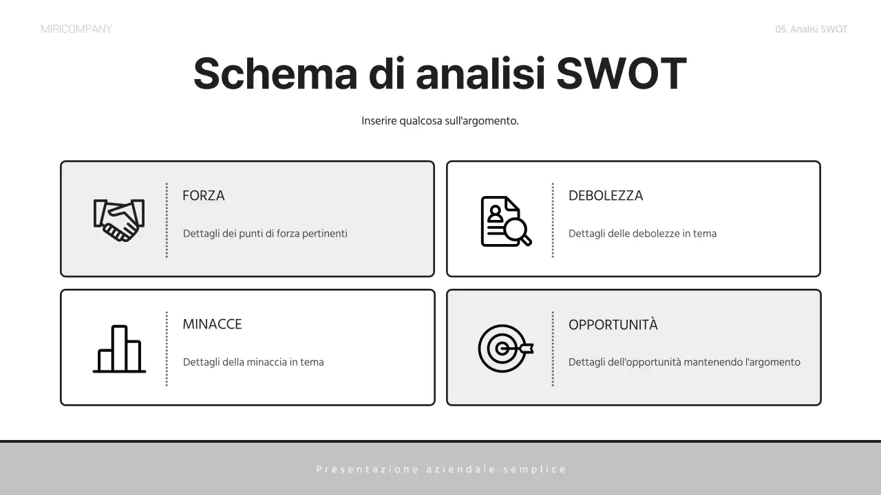 Una semplice lettera di presentazione aziendale in grigio e nero