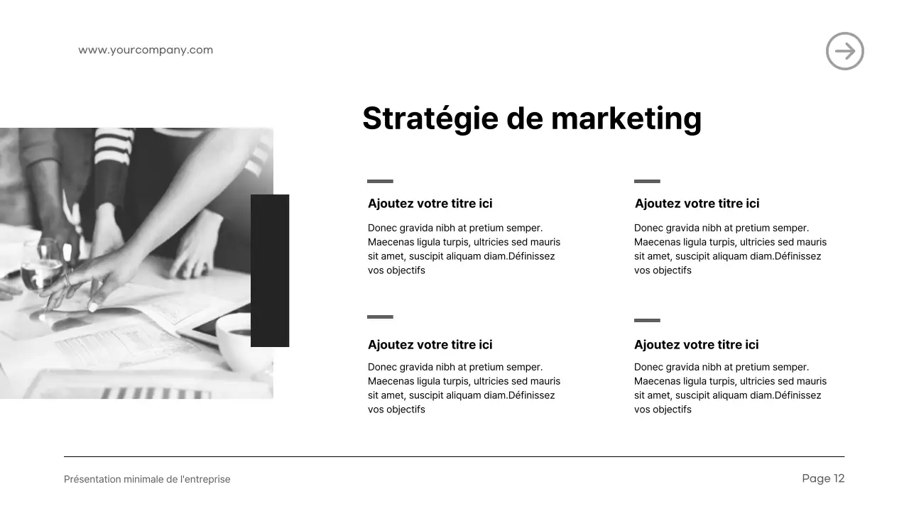 Introduction de l'entreprise moderne en noir et blanc