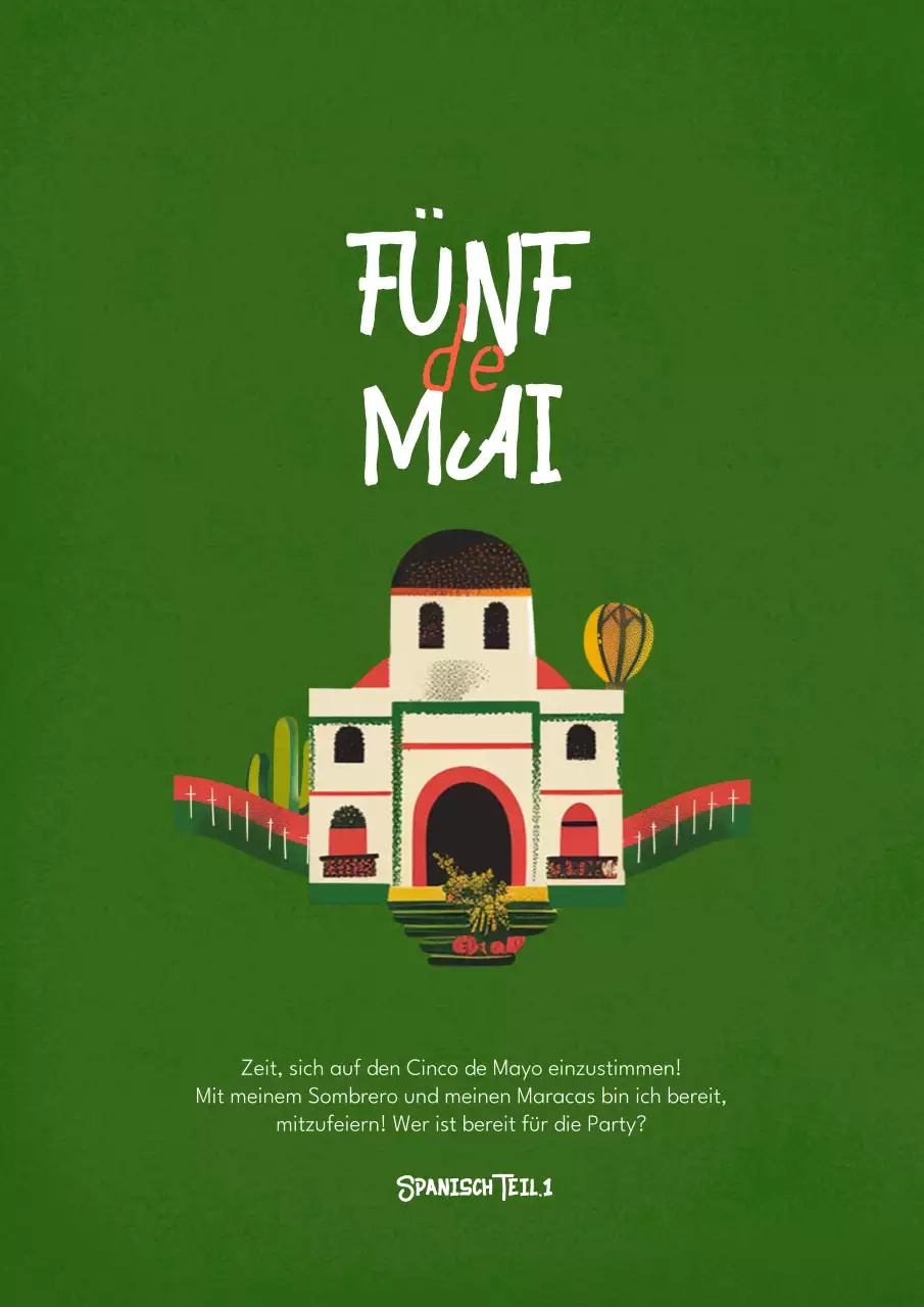 Nette mexikanische Konzept Vintage-Plakat-Design in grün