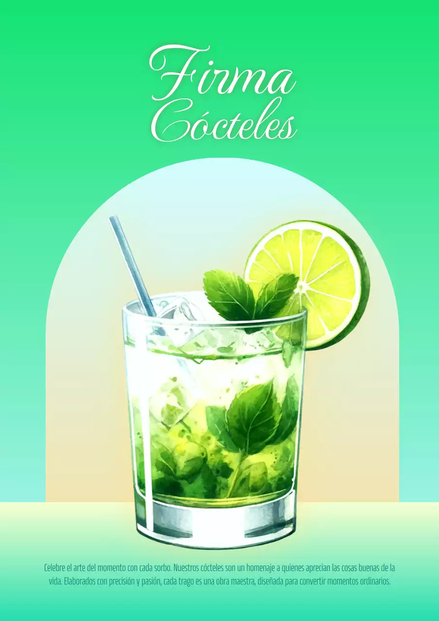 Promover una coctelería de moda en rosa y azul claro