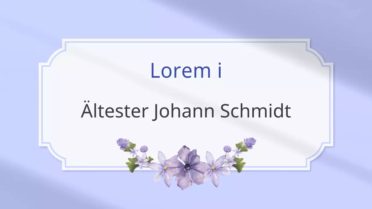 Borah und Lavendels einfache Ankündigung für den Gottesdienst