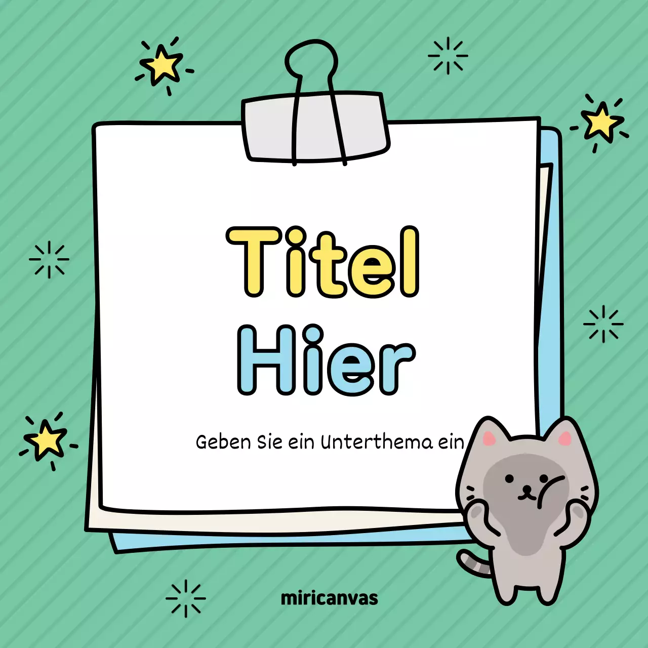 Bezaubernder handgezeichneter Einband in Rosa und Grün